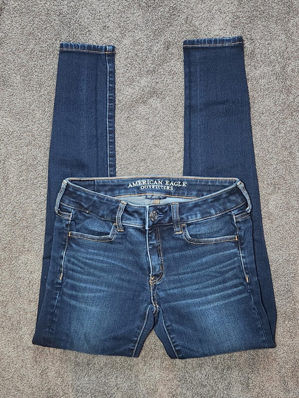 Dark Wash American Eagle Low Rise Jeggings